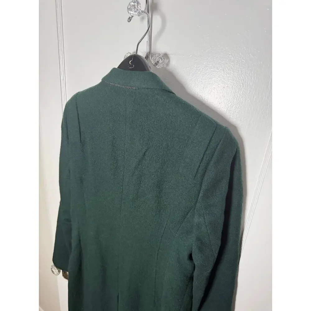 Lanvin Designer Dark Green 100% Wool Long Overcoat NEW Men's Size 42 Barneys NY